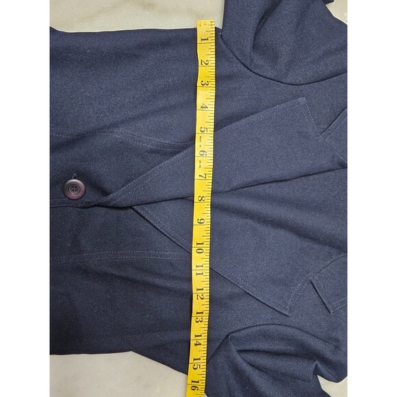 Vintage Tom Boy Grils Blue 100% Polyester Long Sleeve 2 Button Blazer Size 5 - Picture 7 of 8